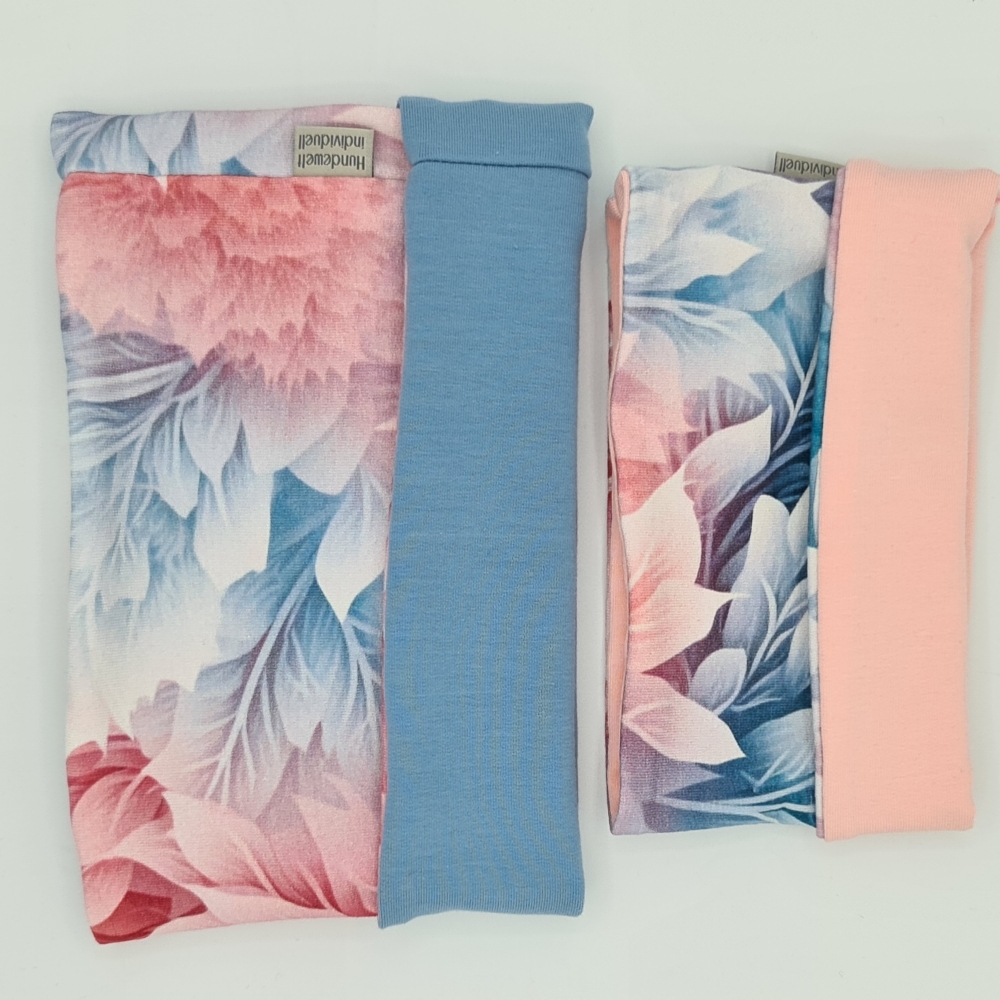 Loop für Hunde pastell Blätter rosa, hellblau